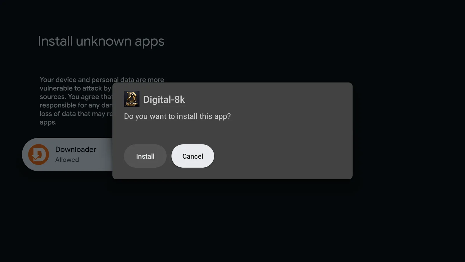 اختر أيقونة البحث واكتب 00Player، ثم اضغط Install.